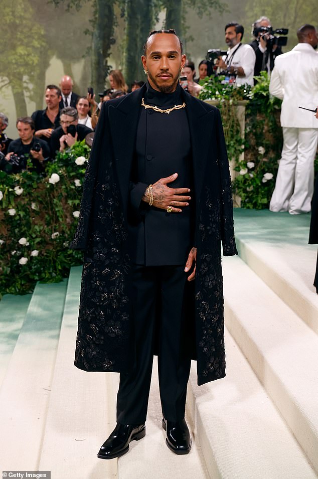 Hamilton seen at the Met Gala in May, which Shakira also attended