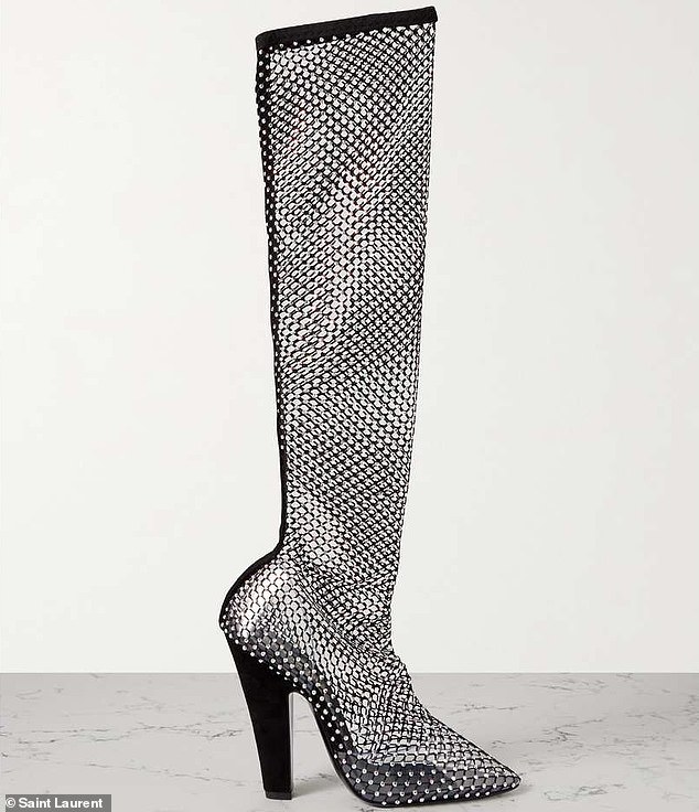 The glamorous pair of boots, pictured in their official Saint Laurent image, can be found online from a third-party seller for $2,990