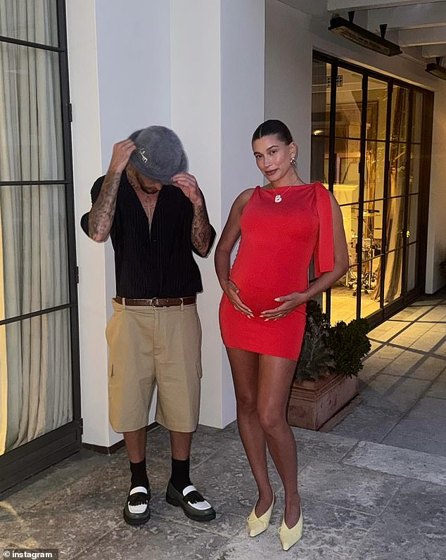 A month later, Hailey and Justin shared the exciting news with their fans by posting photos of her holding her baby bump during a surprise wedding vow renewal in Hawaii