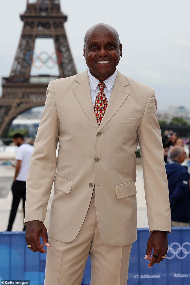 Carl Lewis visits the red carpet ahead of the opening ceremony of the Paris Olympic Games