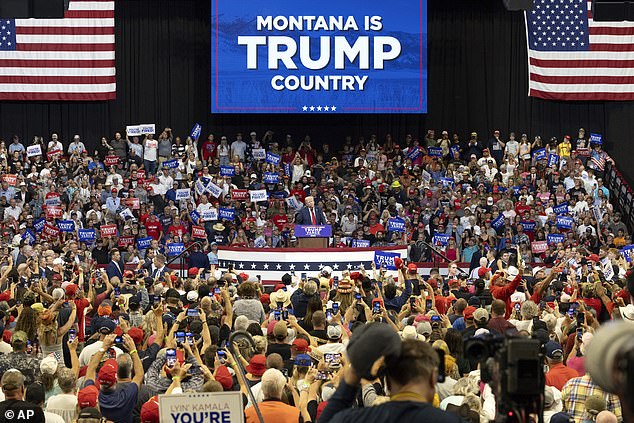 The Brick Breeden Fieldhouse, which seats about 8,500, was filled to capacity, with only standing room for late-night entrants. Some of the thousands who had lined up were unable to attend the rally due to capacity issues.