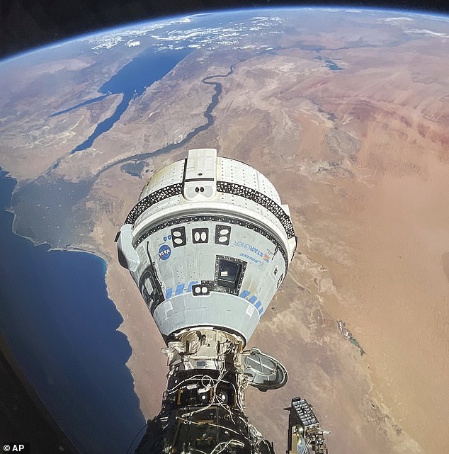 Boeing insists its capsule (pictured) can still safely return the astronauts home. But the company said Wednesday it would take steps to return the capsule empty if that is NASA's final decision on the matter.