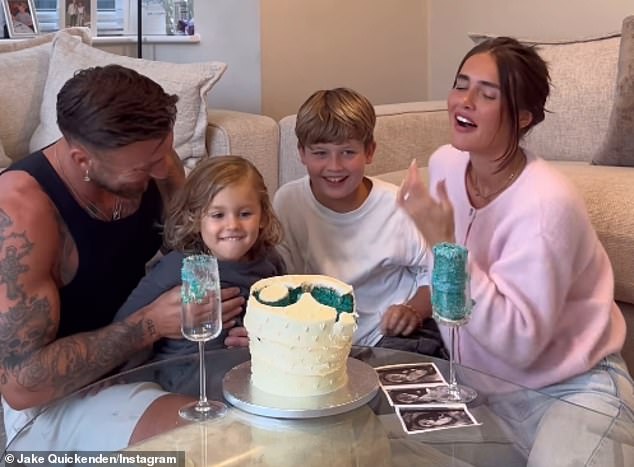 The couple, who married in 2022, revealed their genders alongside their sons on Instagram on Saturday when the family cut open a cake to discover whether the cake inside was blue or pink