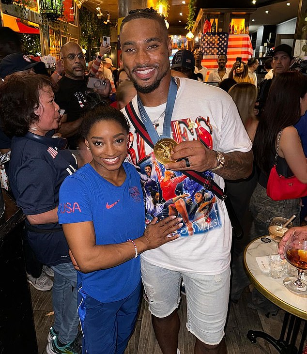 Simone Biles has responded to Jonathan Owens' critics after the American gymnast's husband was criticized by fans for wearing her Olympic gold medal