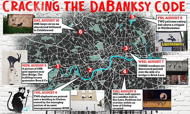 All the places where Banksy left a mural of animals in the past week