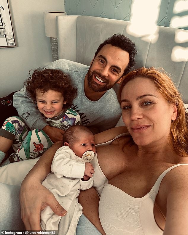 Jules and cricketer Cam, 40, already have son Ollie and revealed they welcomed Carter James on Tuesday, July 23. All photos