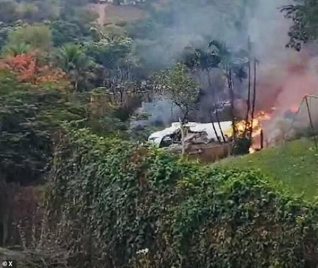 Dramatic video from the scene on Friday showed a Voepass plane falling from the sky as it crashed behind a grove of trees near homes, followed by a large plume of black smoke