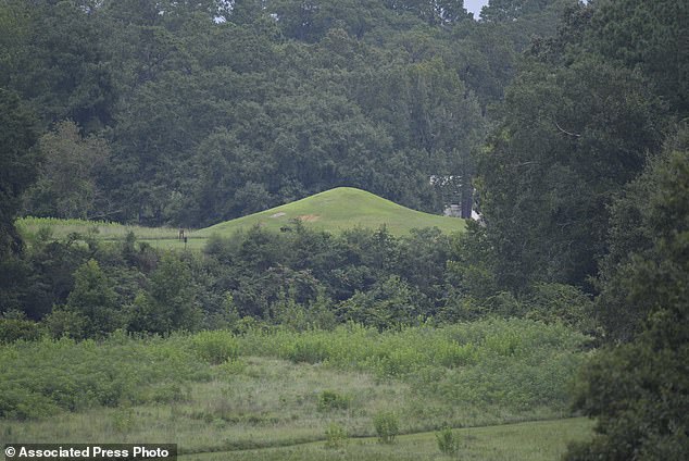 The remains of a burial mound at Ocmulgee Mounds National Historical Park in Macon