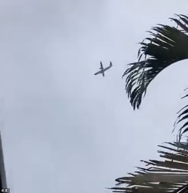 The image shows the Voepass Airlines plane coming out of the sky just before impact