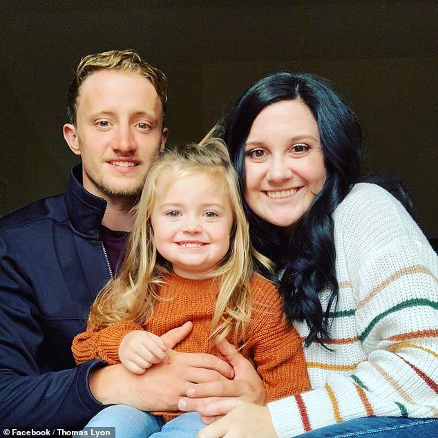 Thomas and Mackenzie, pictured with their youngest daughter, celebrated their first wedding anniversary with extended family