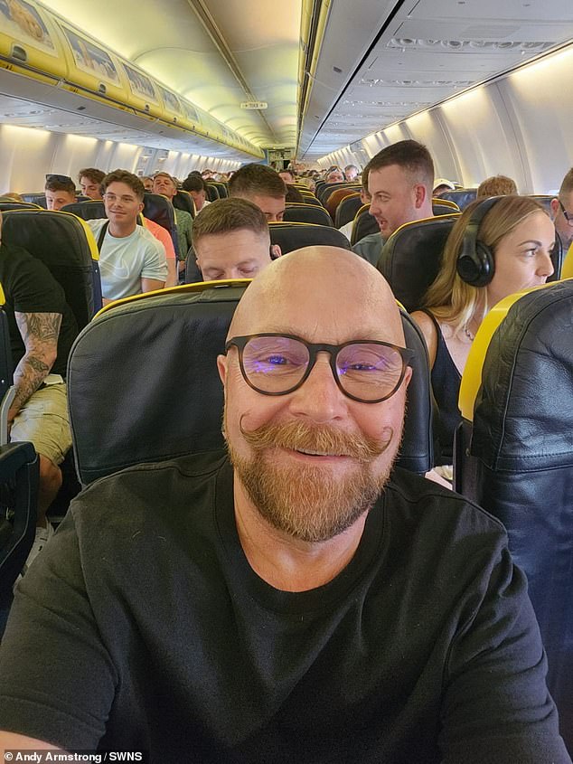 Armed with his trusty Waitrose bag – which he calls a “business class upgrade” on last year’s Asda airline – Andy boarded a £62 flight from Newcastle on Thursday 1 August and was home within 24 hours.