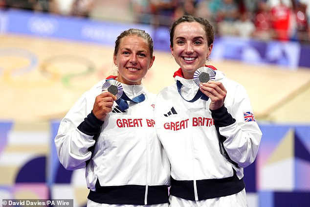 Evans (left) already has a medal from the Paris Games with a silver medal on the women's team.