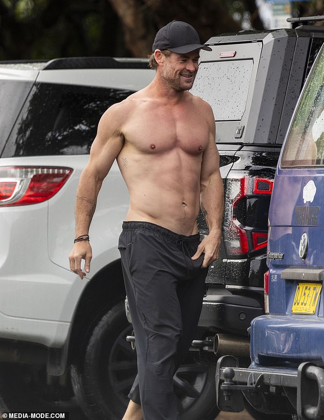 It comes just a day after the handsome actor returned to Australia from Fiji after celebrating the 40th birthday of his best friend and longtime personal trainer, Luke Zocchi