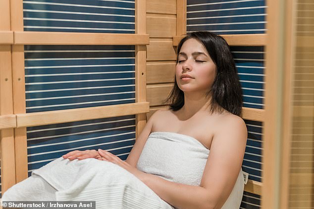 However, Healthline warned that, as is to be expected with anything, there are potential risks involved. Pictured is a stock photo of a sauna