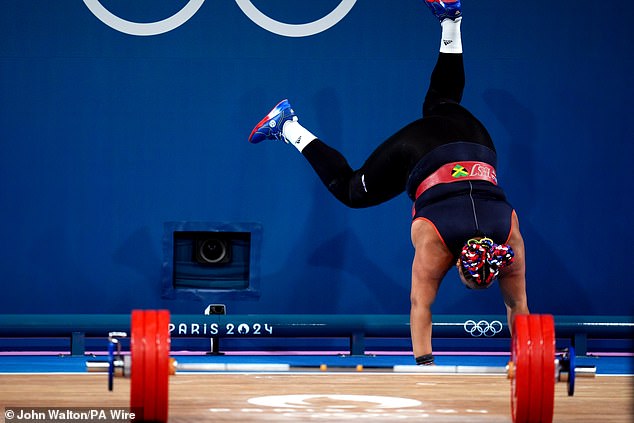 And she celebrated in style, doing a somersault across the stage to the delight of the audience.