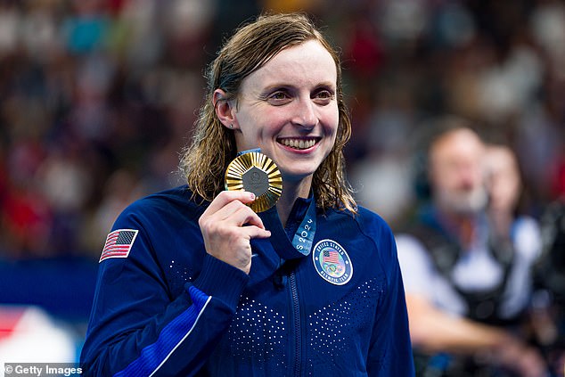 Swimmer Katie Ledecky was a key contributor to the United States' 40 gold medals in Paris