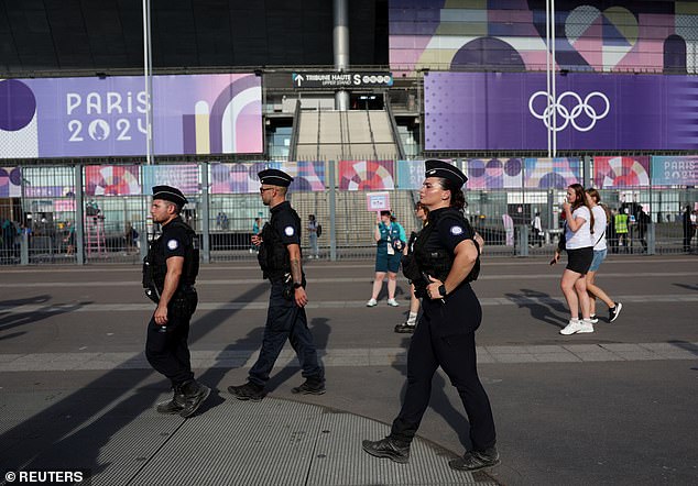 Heavy security around the stadium for the closing ceremony Stade de France, Saint-Denis, France