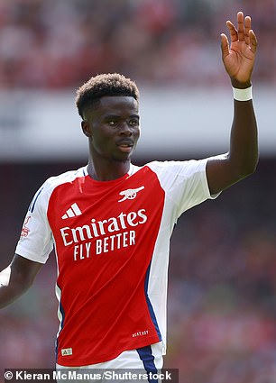 Bukayo Saka immediately caused problems for left back Abner by moving him from inside to outside