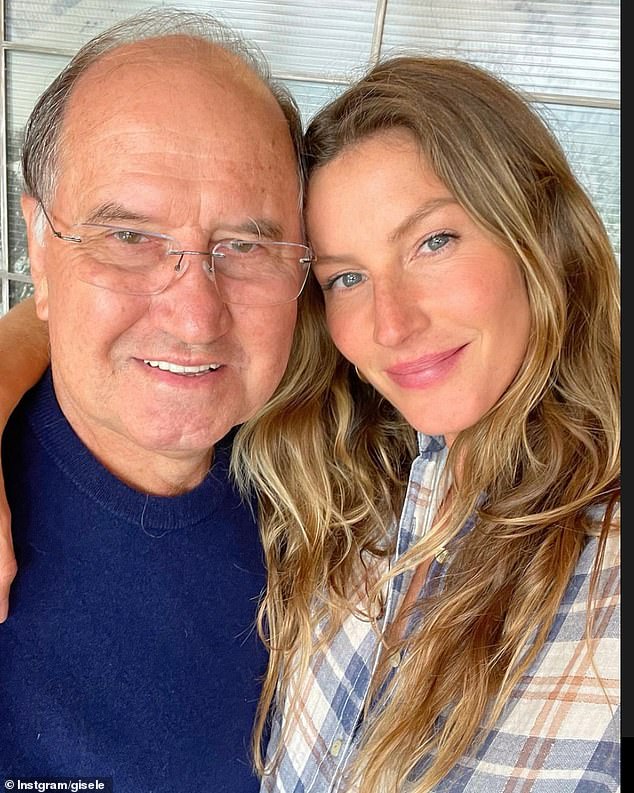 Gisele's sweat session takes place on Father's Day in Brazil and the dutiful daughter made sure to get a Happy Father's Day tribute to her dad