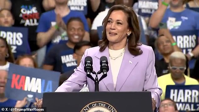 The false accusation comes as Vice President Kamala Harris begins to overtake Trump in the polls