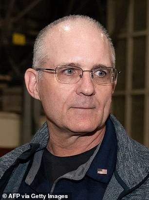 Former prisoner released by Russia, retired U.S. Marine Paul Whelan looks on after landing at Joint Base San Antonio-Kelly Field, Texas, on Aug. 2.