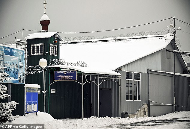 This photo, taken on November 19, 2022, shows the entrance to the IK-2 penal colony in the city of Yavas in Mordovia, central Russia, where Griner was held.