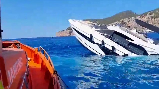 The yacht finally sank around 5pm local time last night. Spanish police have yet to issue a statement on why the luxury liner sank