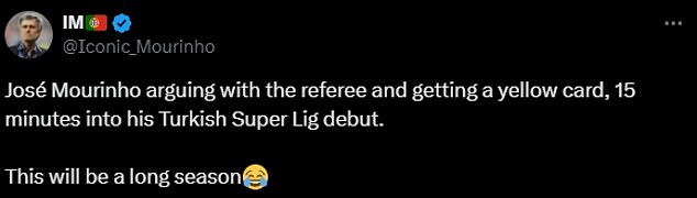 1723444023 594 Jose Mourinho is BOOKED 20 minutes into his first league
