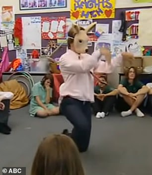 At one point he even donned a kangaroo mask and imitated the Australian animal leap, an iconic dance move Raygun used during her Olympic performance