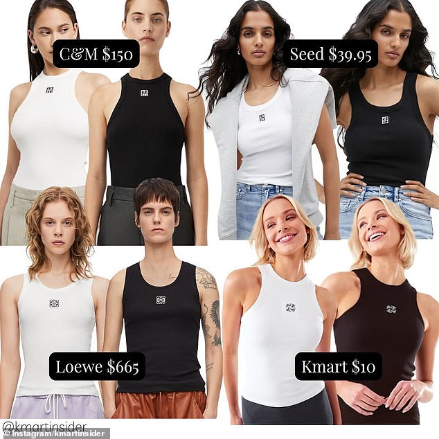 C&M and Seed also have their own 'imitations' of the Loewe cult tank, but fans agree that the Kmart one has the best design and the best value for money