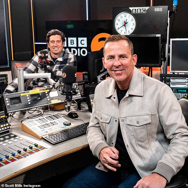 Stand-in host Scott Mills, 51, said at the start of the show at 6.30am: 'Good morning. You weren't expecting me, were you? Welcome to Monday. It's Scott Mills'