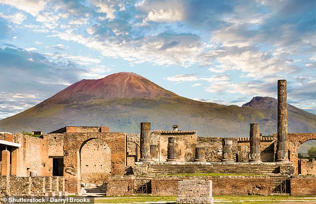 Pictured: The ruins of Pompeii, once a thriving Roman city in the shadow of Mount Vesuvius (stock photo)