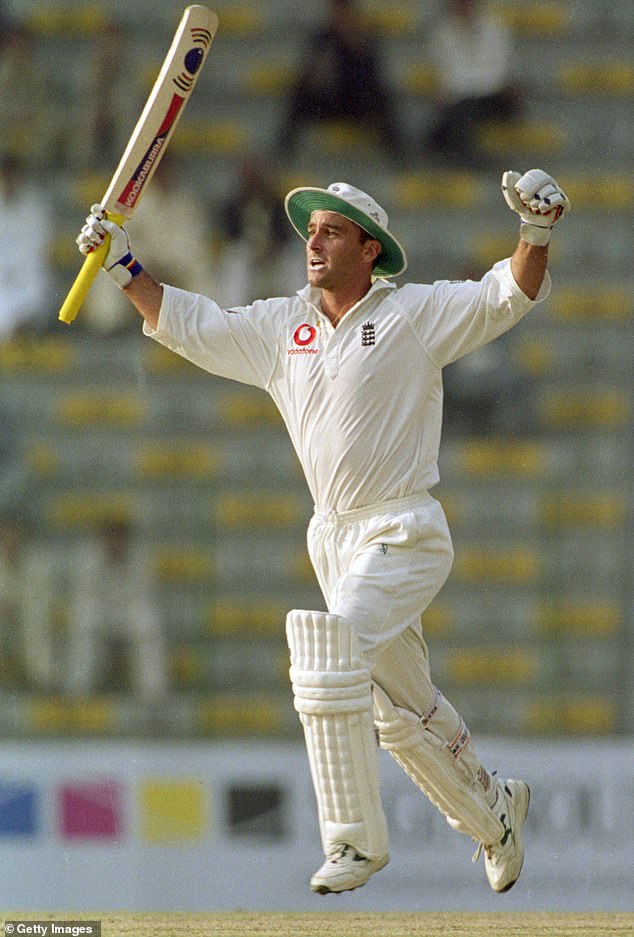 England's Graham Thorpe celebrates his century during the second Test against Sri Lanka, played at the Asgiriya Stadium in Kandy in 2001 - one of the finest innings by an Englishman abroad