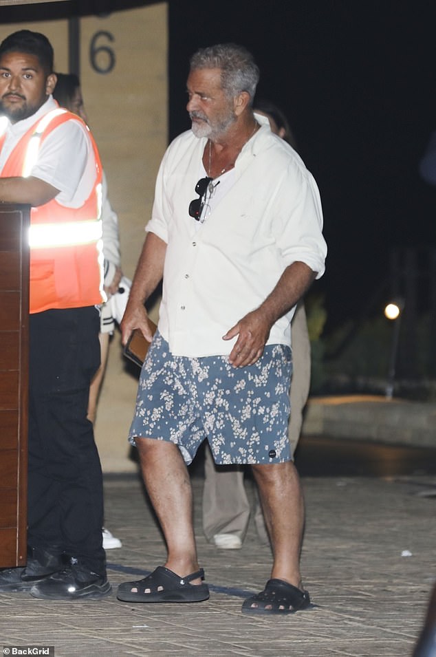 The Lethal Weapon star, 68, looked like he just stepped off the beach in blue and white shorts and a white T-shirt