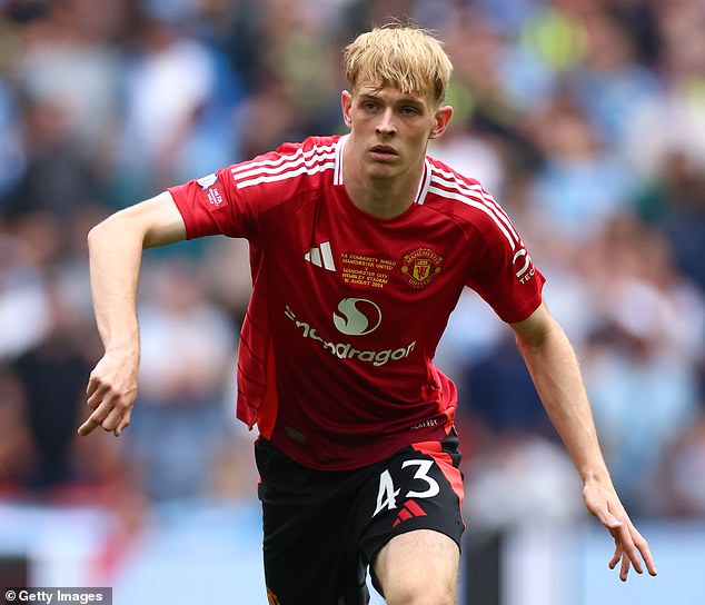 Midfielder Toby Collyer made his debut for Manchester United in the Community Shield