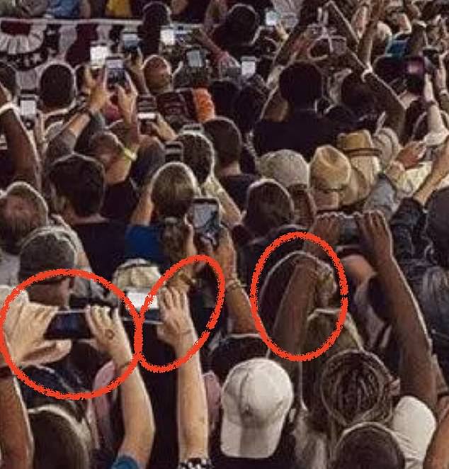 Some social media users pointed out the hands and fingers of people in the crowd, which they said appeared distorted in the image