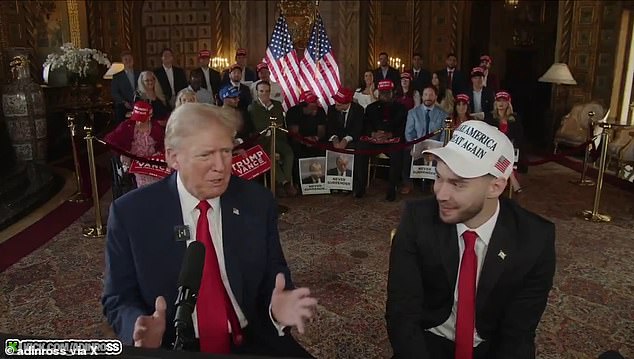 Former President Donald Trump discussed politics, music and issues affecting the youngest generation of voters during a conversation with 23-year-old livestreamer Adin Ross on his Kick show last week.