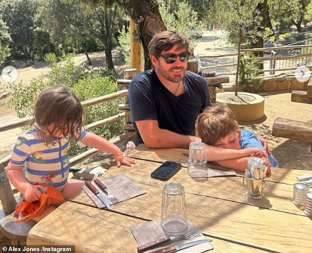 The 47-year-old TV presenter, who co-presents BBC's The One Show, looked incredible as she shared a series of snaps from her last-minute trip to the French island of Corsica (left to right: Annie, Charlie and Kit)