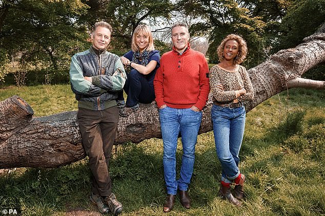 Iolo is best known for his work on BBC's The Watches, Winterwatch, Springwatch and Autumnwatch, (L-R) Chris Packham, Michaela Strachan, Iolo Williams and Gillian Burke in BBC show Springwatch