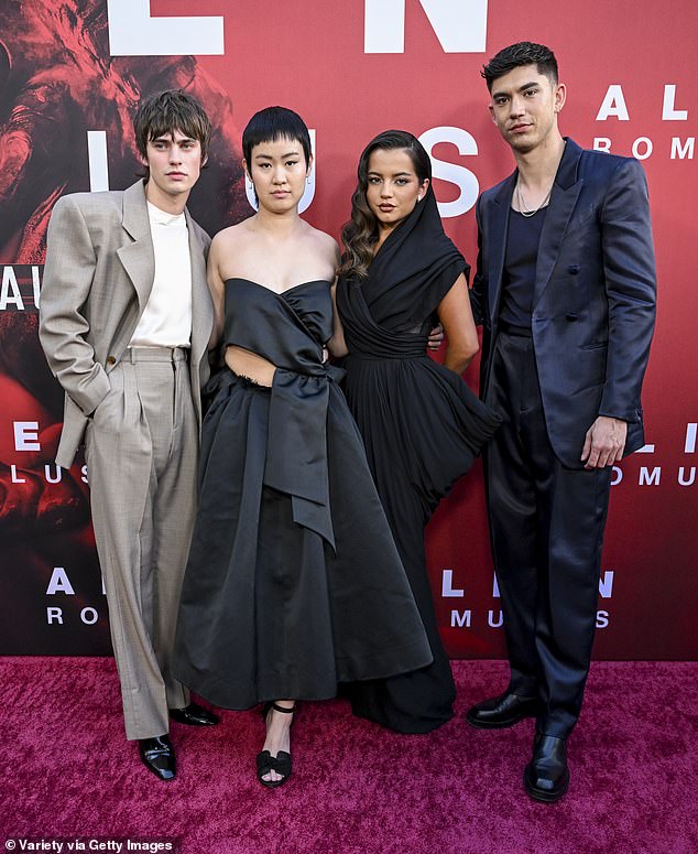 Spike, Aileen, Isabela and Archie at the Alien: Romulus premiere at the TCL Chinese Theatre