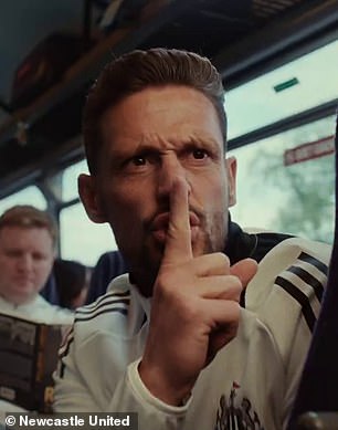 Newcastle assistant manager Jason Tindall was seen asking others on the train to 'be quiet'