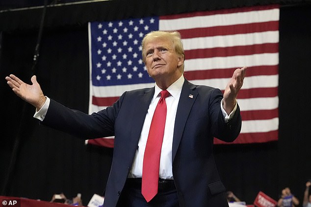 Republican presidential candidate and former President Donald Trump arrives to speak at a campaign rally in Bozeman, Montana, Friday, August 9, 2024