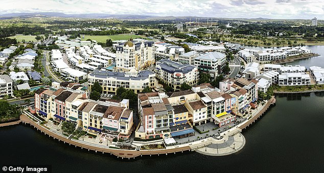 The precinct - just a 10-minute drive from Southport CBD and Surfers Paradise - is set on an idyllic lake, with restaurants and cafes lining the waterfront promenade