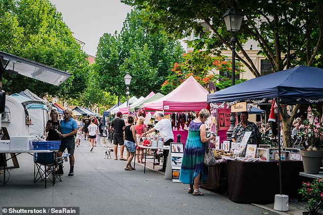 With its bustling weekly twilight market (pictured) and $1 million family homes, Emerald Lakes is the last place you'd expect something this terrible to happen