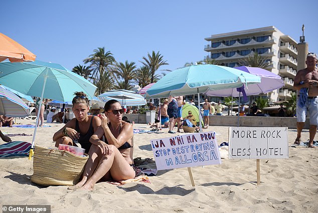 Sunday's demonstration was one of many protests this summer against excessive tourism in Mallorca