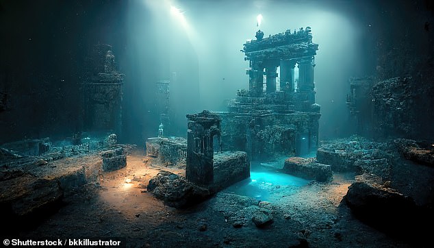 It is generally believed that the story of the world of Atlantis was first told 2,300 years ago by the Greek philosopher Plato, who invented it, but some history buffs continue to insist that it actually existed (artist's impression)