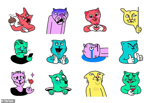 Users can upload and share custom stickers like these examples (shown in the picture) in their direct messages and group chats