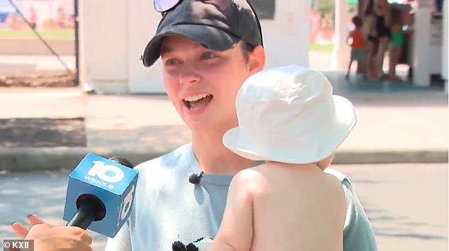 Vanessa Dyckman (pictured) was breastfeeding her baby at a public pool in New Albany, near the state capital of Columbus, last week when a lifeguard yelled at her