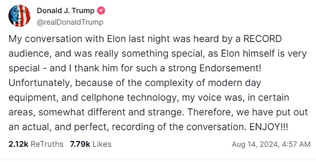 Trump finally addresses his lisping voice from Monday night, blaming the 'complexity of modern equipment'