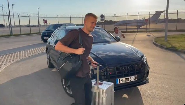 The Bayern Munich star was photographed at the airport in Germany on Monday in preparation for the move